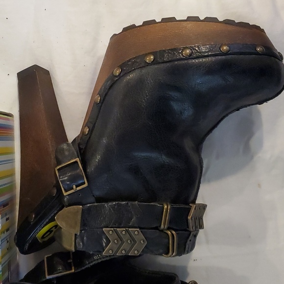 Sam Edelman Black Leather Fritz Wedge Size 9 - Picture 5 of 15